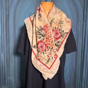 Ralph Lauren Woman's Silk Scarf Floral and Beautiful